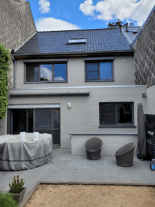 kaleien rijhuis achtergevel na